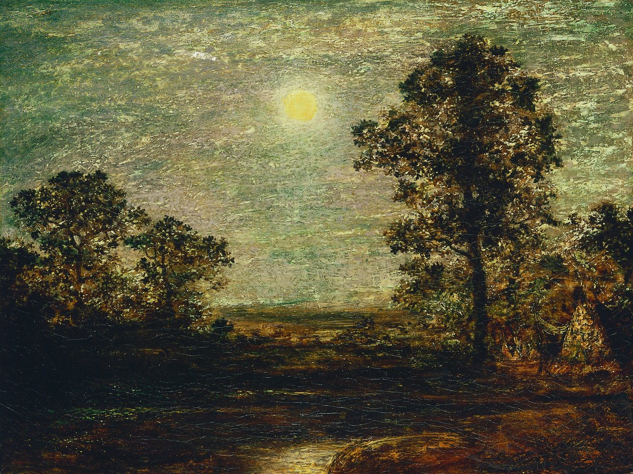 絵画　月明かりの山脈 無題（月夜の風景） | アートプリント